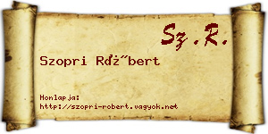 Szopri Róbert névjegykártya